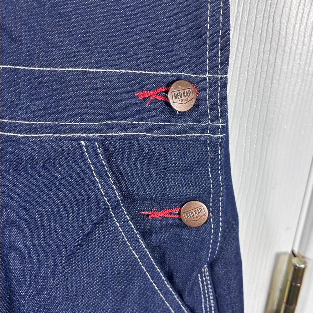 NWT Red Kap Men's Farm Outdoors Denim Blue Jean Bib Overalls 40 x 32 - Picture 5 of 7